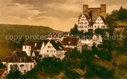 AK / Ansichtskarte Berneck_Altensteig Teilansicht mit Burg Berneck Berneck_Altensteig
