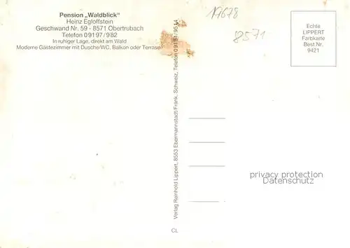 AK / Ansichtskarte Obertrubach Pension Waldblick Obertrubach