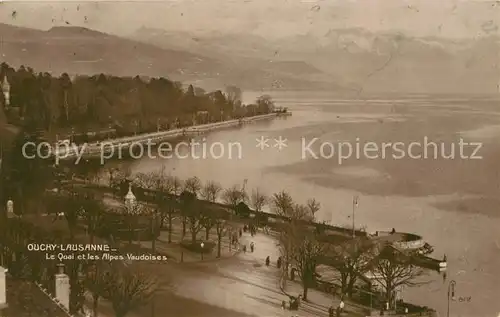 AK / Ansichtskarte Lausanne_Ouchy Le Quai et les Alpes Vaudoises Lausanne Ouchy