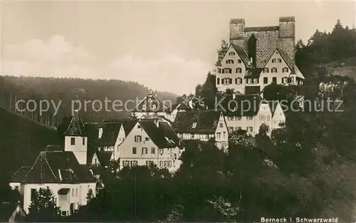 AK / Ansichtskarte Berneck_Altensteig Teilansicht mit Burg Berneck Berneck_Altensteig