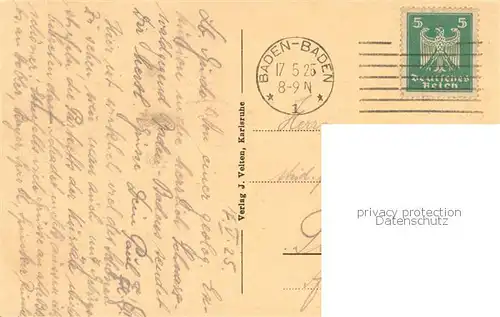 AK / Ansichtskarte Baden Baden Blick vom Turm des Schlosses Solms Baden Baden