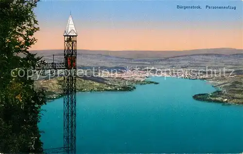 AK / Ansichtskarte Buergenstock_Vierwaldstaettersee Personenaufzug Panorama Buergenstock