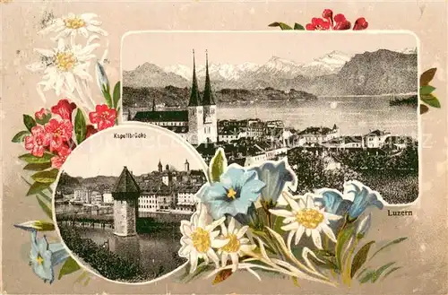 AK / Ansichtskarte Luzern__LU Panorama Kapellbruecke 