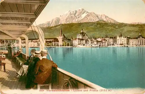 AK / Ansichtskarte Luzern_Vierwaldstaettersee mit Pilatus Luzern_Vierwaldstaettersee