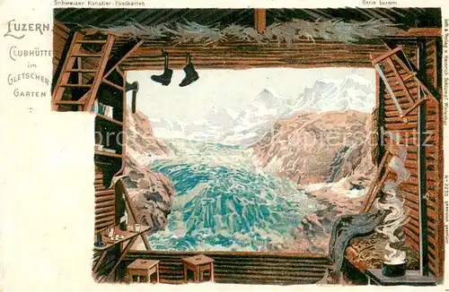 AK / Ansichtskarte Luzern__LU Clubhuette im Gletschergarten Kuenstlerkarte 