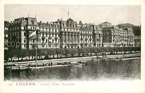 AK / Ansichtskarte Luzern_Vierwaldstaettersee Grand Hotel National Luzern_Vierwaldstaettersee
