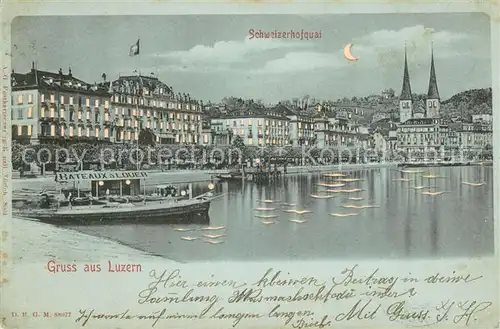 AK / Ansichtskarte Luzern_Vierwaldstaettersee Schweizerhofquai Luzern_Vierwaldstaettersee