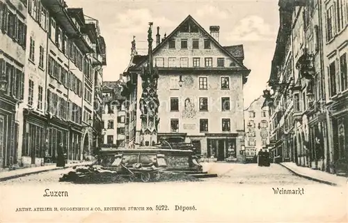 AK / Ansichtskarte Luzern__LU Weinmarkt Brunnen 