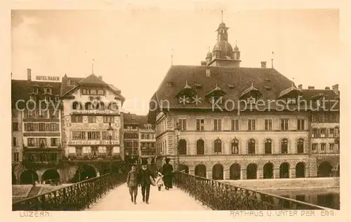 AK / Ansichtskarte Luzern__LU Rathaus und Unter der Egg 