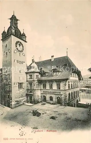 AK / Ansichtskarte Luzern_Vierwaldstaettersee Rathaus Luzern_Vierwaldstaettersee