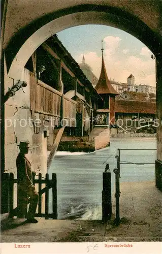 AK / Ansichtskarte Luzern_Vierwaldstaettersee Spreuerbruecke Luzern_Vierwaldstaettersee