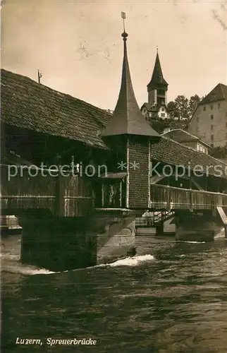 AK / Ansichtskarte Luzern_Vierwaldstaettersee Spreuerbruecke Luzern_Vierwaldstaettersee