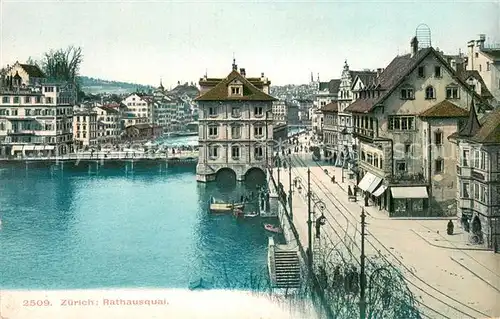 AK / Ansichtskarte Zuerich_ZH Rathausquai Zuerich_ZH