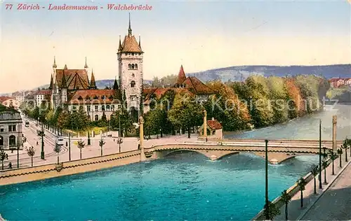 AK / Ansichtskarte Zuerich_ZH Landesmuseum Walchebruecke Zuerich_ZH