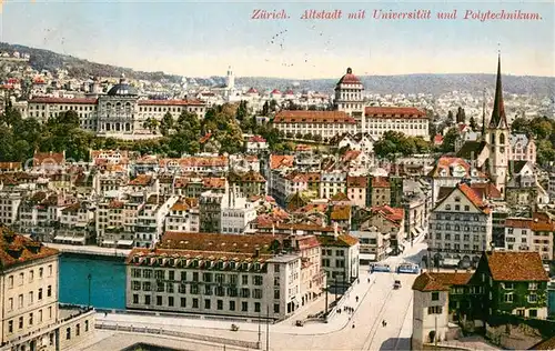 AK / Ansichtskarte Zuerich_ZH Altstadt mit Universitaet und Polytechnikum Zuerich_ZH