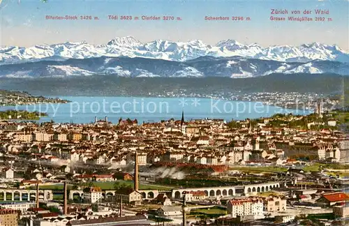 AK / Ansichtskarte Zuerich_ZH Blick von der Waid Zuerich_ZH