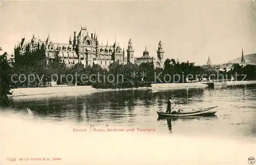 AK / Ansichtskarte Zuerich_ZH Rotes Schloss und Tonhalle Zuerich_ZH