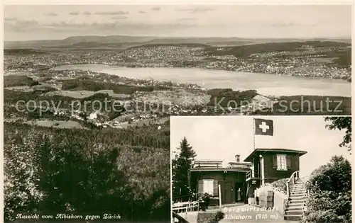 AK / Ansichtskarte Zuerich_ZH Aussicht vom Albishorn Bergwirtschaft Albishorn Zuerich_ZH