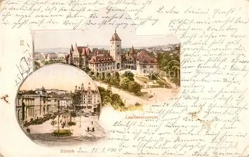 AK / Ansichtskarte Zuerich_ZH Landesmuseum Stadtplatz Zuerich_ZH