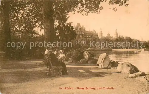 AK / Ansichtskarte Zuerich_ZH Rotes Schloss und Tonhalle Zuerich_ZH