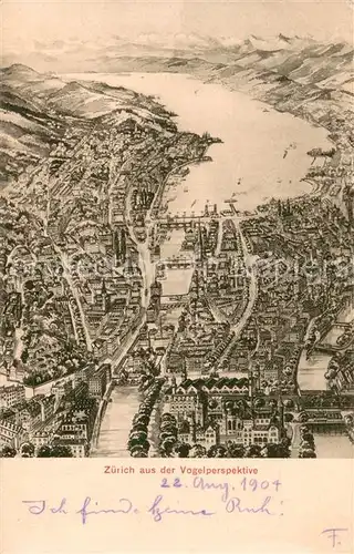 AK / Ansichtskarte Zuerich_ZH Panoramakarte Zuerich_ZH