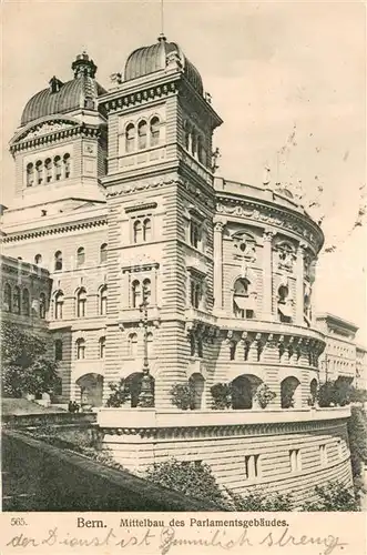 AK / Ansichtskarte Bern_BE Mittelbau des Parlamentsgebaeudes Bern_BE