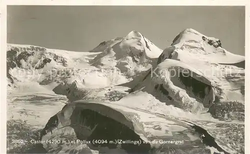 AK / Ansichtskarte Gornergrat_Zermatt_VS mit Castor und Pollux 