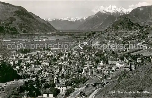 AK / Ansichtskarte Sion__Sitten_Seduno_VS depuis le Tourbillon 