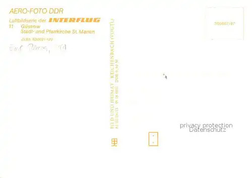 AK / Ansichtskarte Guestrow_Mecklenburg_Vorpommern Fliegeraufnahme Stadt  u. Pfarrkirche St. Marien Guestrow_Mecklenburg