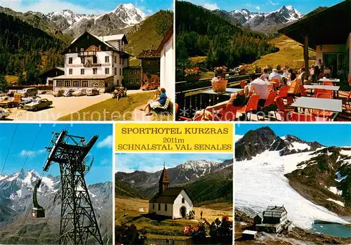 AK / Ansichtskarte Schnalstal_Trentino_IT Sporthotel Kurzras Kapelle Gondel Val Senales 