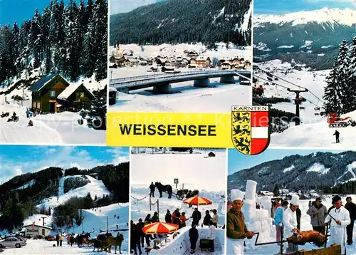 AK / Ansichtskarte Kaernten_Region Weissensee Winter Sessellift  
