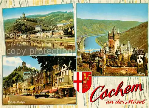 AK / Ansichtskarte Cochem_Mosel Moselstrasse Burg Cochem Mosel