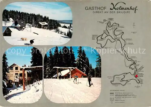 AK / Ansichtskarte Furtwangen Gasthof Kolmenhof Winter Schnee Skilaeufer Furtwangen