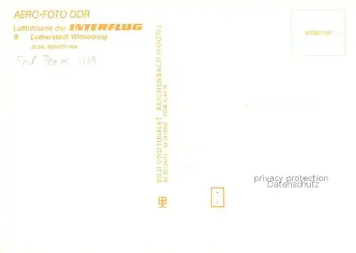 AK / Ansichtskarte Wittenberg__Lutherstadt Fliegeraufnahme Kirche 