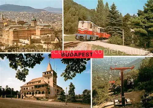 AK / Ansichtskarte Budapest Teilansichten Sessellift Zug Budapest