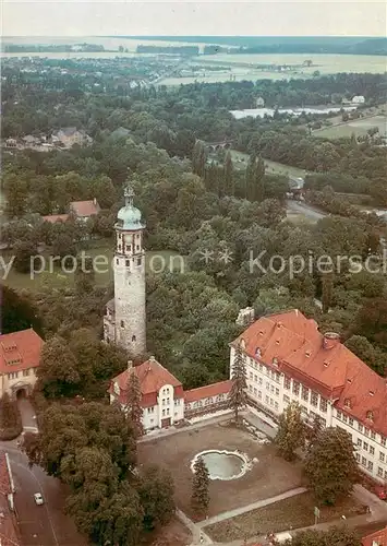 AK / Ansichtskarte Arnstadt_Ilm Fliegeraufnahme Schlossruine Neideck u. Neues Palais Arnstadt_Ilm
