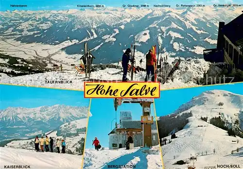 AK / Ansichtskarte Hohe_Salve_1681m_AT Tauernblick Kaiserblick Hoch Soell Bergstation Panorama 