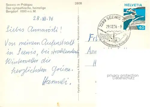 AK / Ansichtskarte Seewis_GR Panorama Teilansichten 