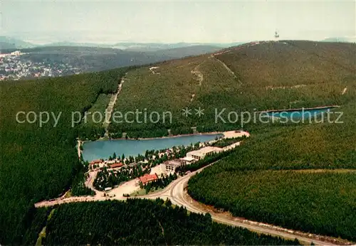 AK / Ansichtskarte Hahnenklee Bockswiese_Harz Fliegeraufnahme mit Sporthotel und Cafe Kreuzeck Hahnenklee Bockswiese