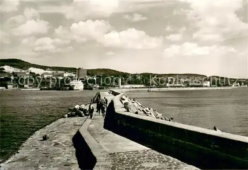 AK / Ansichtskarte Sassnitz_Ostseebad_Ruegen Panorama Uferweg Sassnitz_Ostseebad_Ruegen
