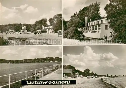 AK / Ansichtskarte Lietzow_Ruegen Strandpartien Strand Cafe  Lietzow Ruegen