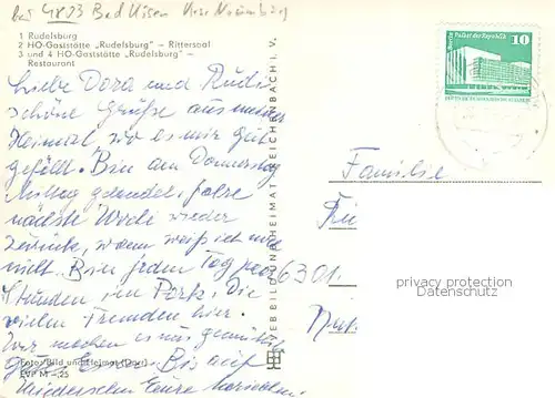 AK / Ansichtskarte Rudelsburg HO Gaststaette Rudelsburg Rittersaal HO Gaststaette Rudelsburg Restaurant Rudelsburg