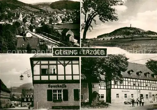 AK / Ansichtskarte Geising_Erzgebirge Panorama Sparkasse Ratskeller Geising Erzgebirge