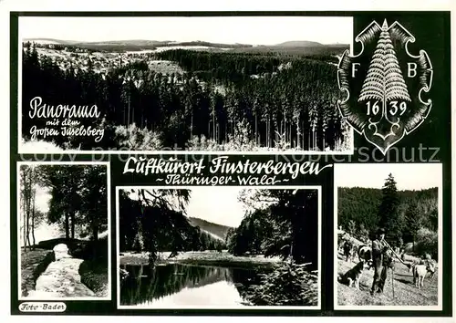 AK / Ansichtskarte Finsterbergen Panorama mit Gr Inselsberg Weiher Schaefer mit Herde Finsterbergen