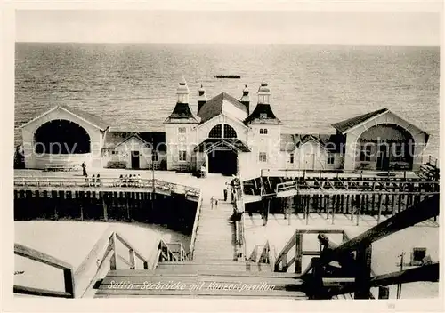 AK / Ansichtskarte Sellin_Ruegen Seebruecke mit Konzertpavillon Sellin Ruegen