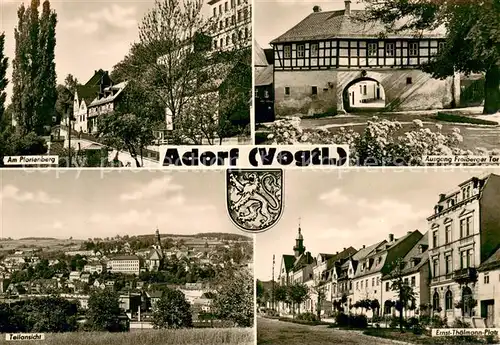 AK / Ansichtskarte Adorf__Vogtland Am Pfortenberg Ausgang Freiberger Tor Panorama Ernst Thaelmann Platz 