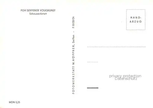 AK / Ansichtskarte Seiffen_Erzgebirge PGH Seiffener Volkskunst Schauwerkstatt Details Seiffen Erzgebirge