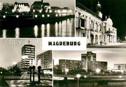 AK / Ansichtskarte Magdeburg Elbepartie Rathaus Haus der Lehrer Hochhaus Jakobstrasse Magdeburg