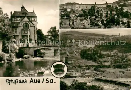 AK / Ansichtskarte Aue_Erzgebirge Am Muldetal Zeiler Berg Stadion Otto Grotewohl Aue_Erzgebirge