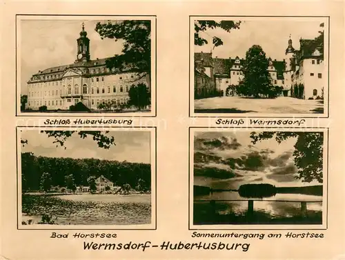 AK / Ansichtskarte Hubertusburg_Schloss_Wermsdorf Bad Horstsee Sonnenuntergang 